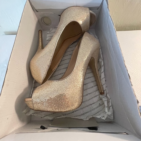 Aldo Shoes Aldo Sparkly Gold Heels Poshmark
